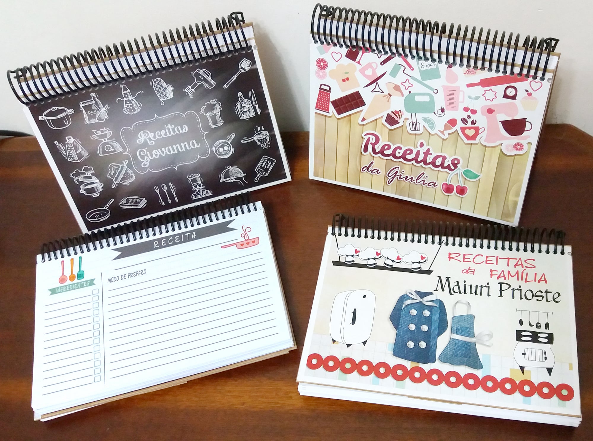 Caderno de Receitas Capa Dura e miolo 150 folhas padrão